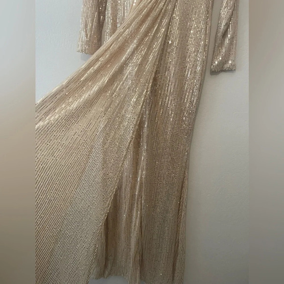 Miss ORD maxi Gold sequin princess prom dress size L - Picture 12 of 12